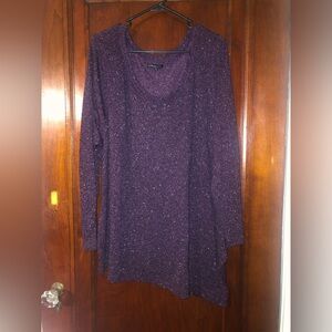 Dark purple asymmetrical sweater with shimmer